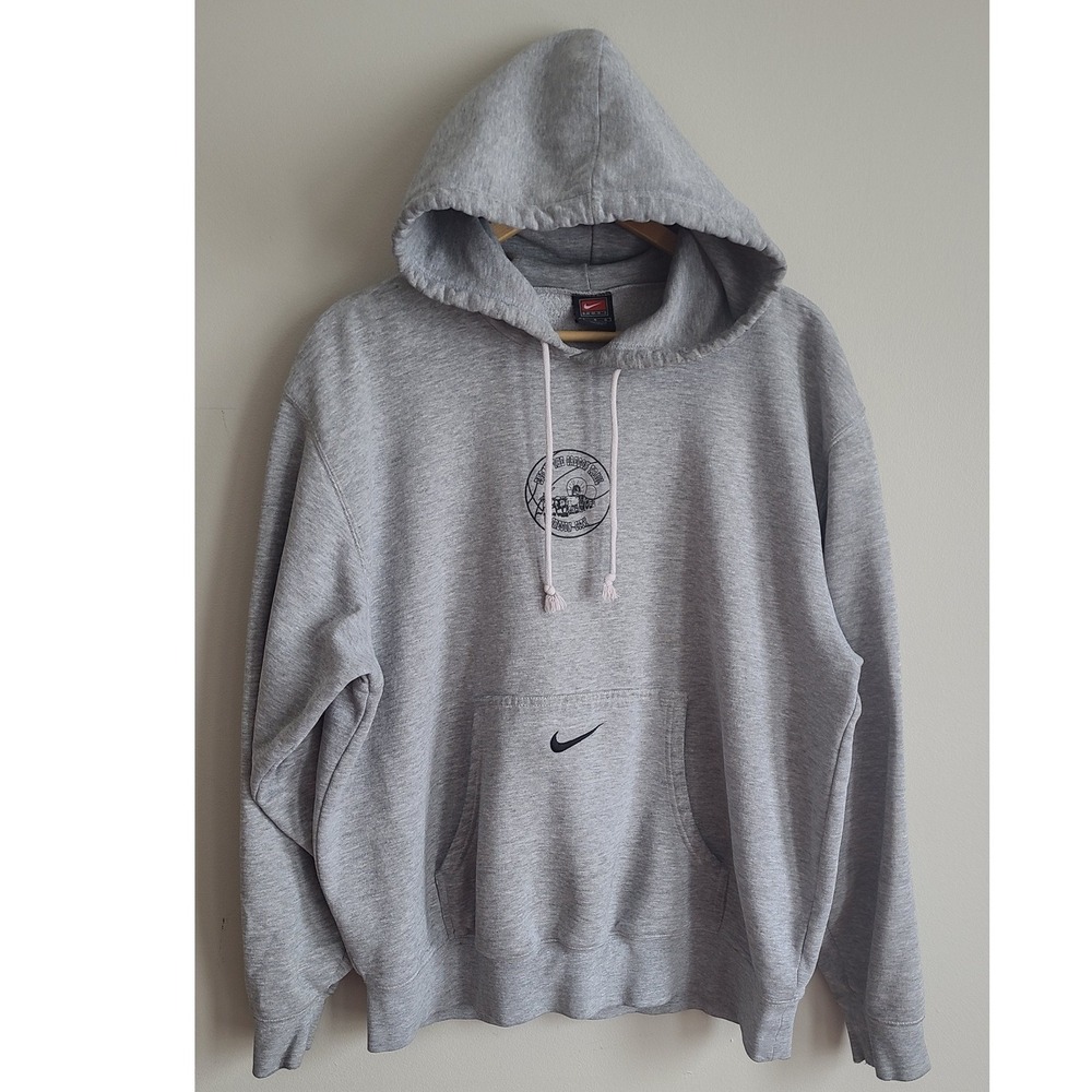 Vintage Nike Center Swoosh Hoodie Sweater End‎ of Oregon Trail Gray Size Large